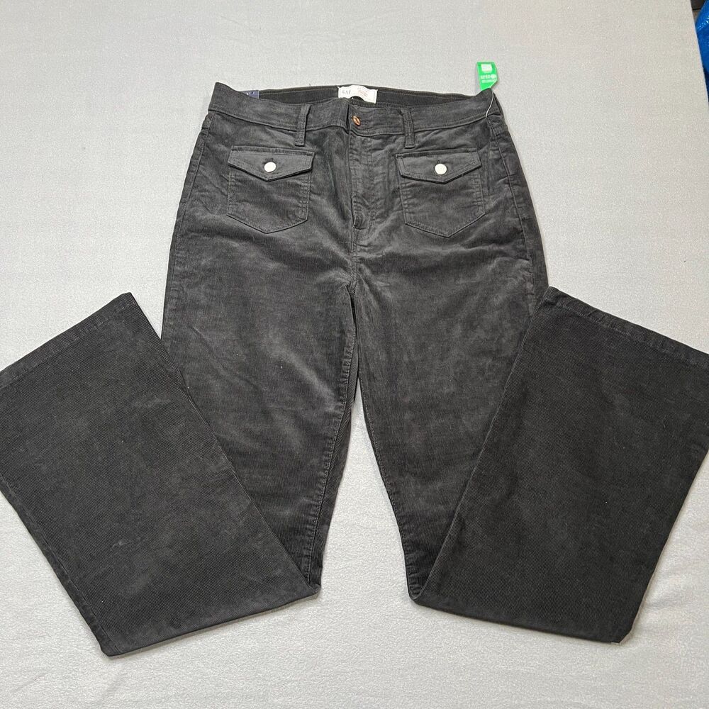 Gap 70s Flare Corduroy Pants Women's Size 16T Black Cotton High Rise Stretch